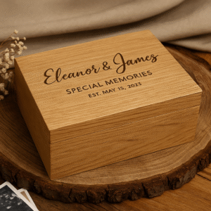 Personalized Wooden Keepsake Box – Custom Engraved Memory Box for Special Moments