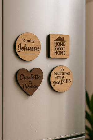 Wooden Fridge Magnets – Custom Engraved Mini Art for Gifting & Décor