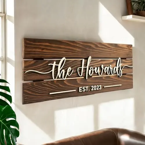 Personalized Wooden Family Name Sign